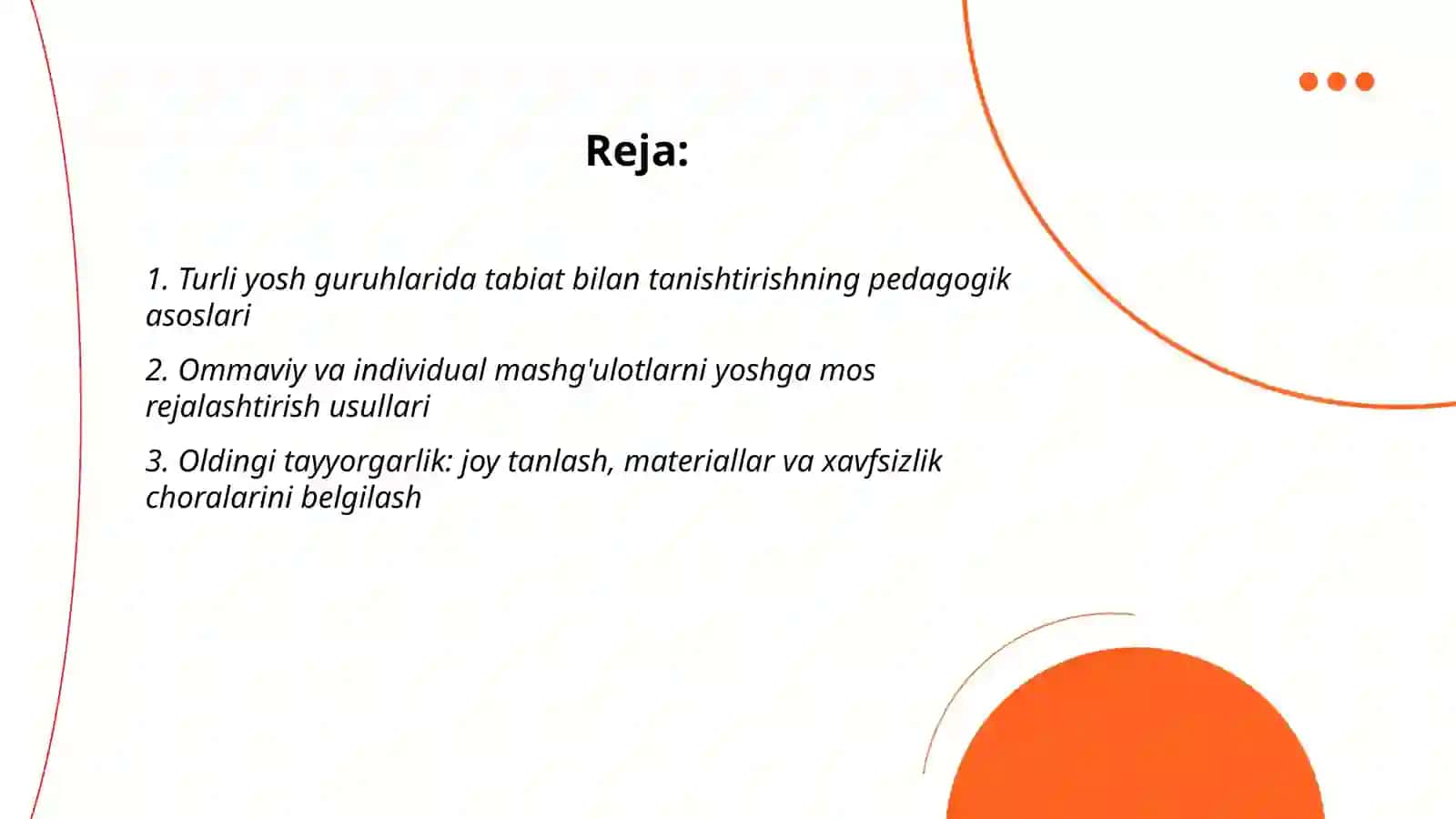 Turli yosh guruhlarida tabiat bilan tanishtirish mashg’ulotlari 2