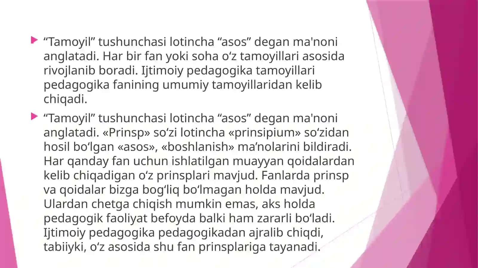 Ijtimoiy pedagogikaning tamoyillari, kategoriyalari va mexanizmlari 2