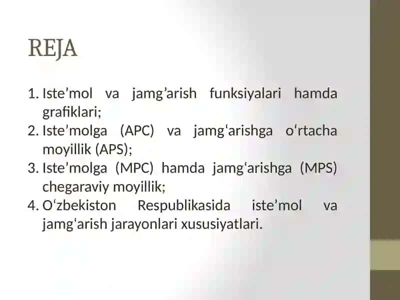 ISTEʼMOL VA JAMG‘ARISH 2