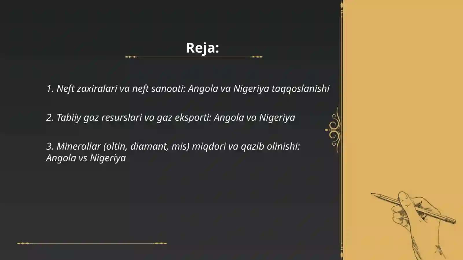 Angola va negiryaning tabbiy boyliklarini taqoslash 2