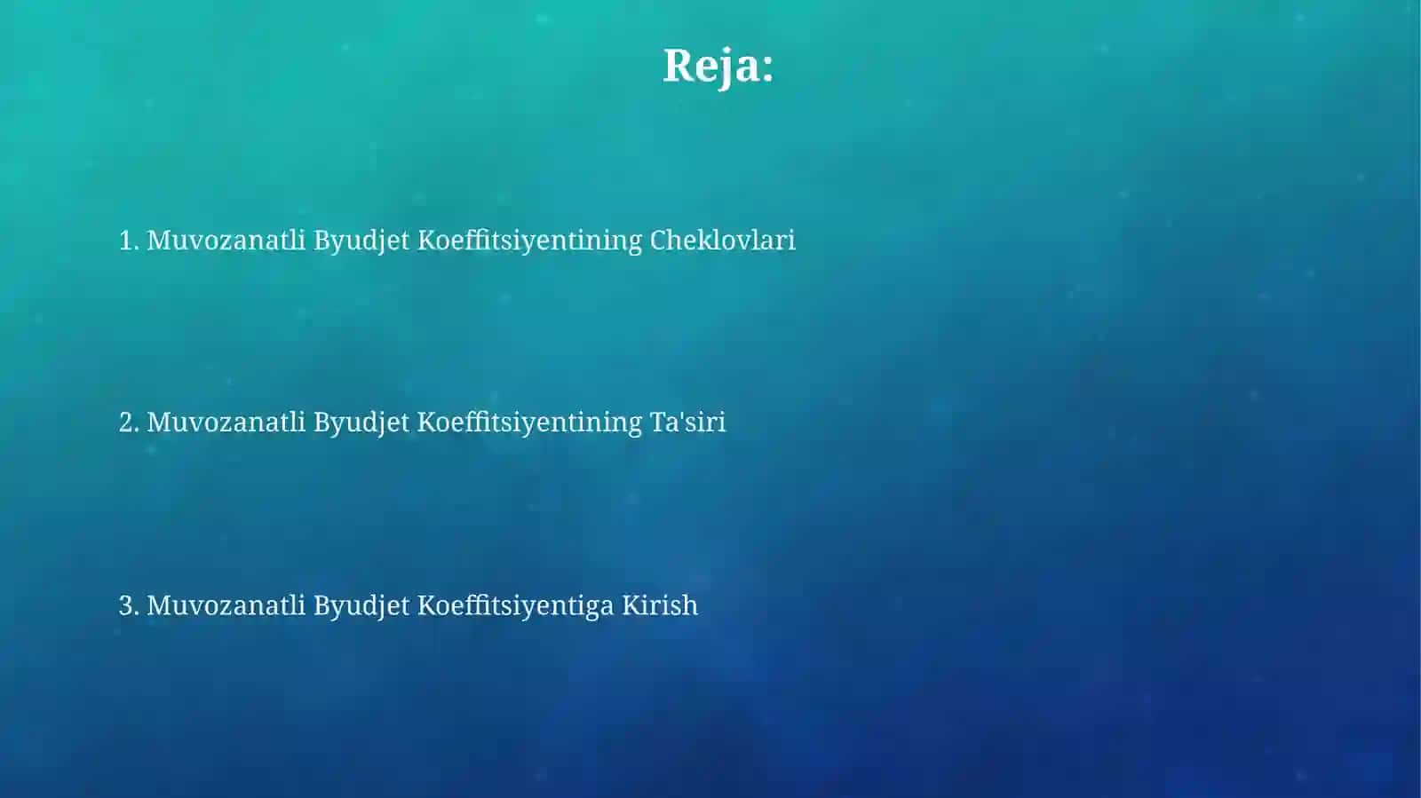 Muvozanatli byudjet multiplikatori 2
