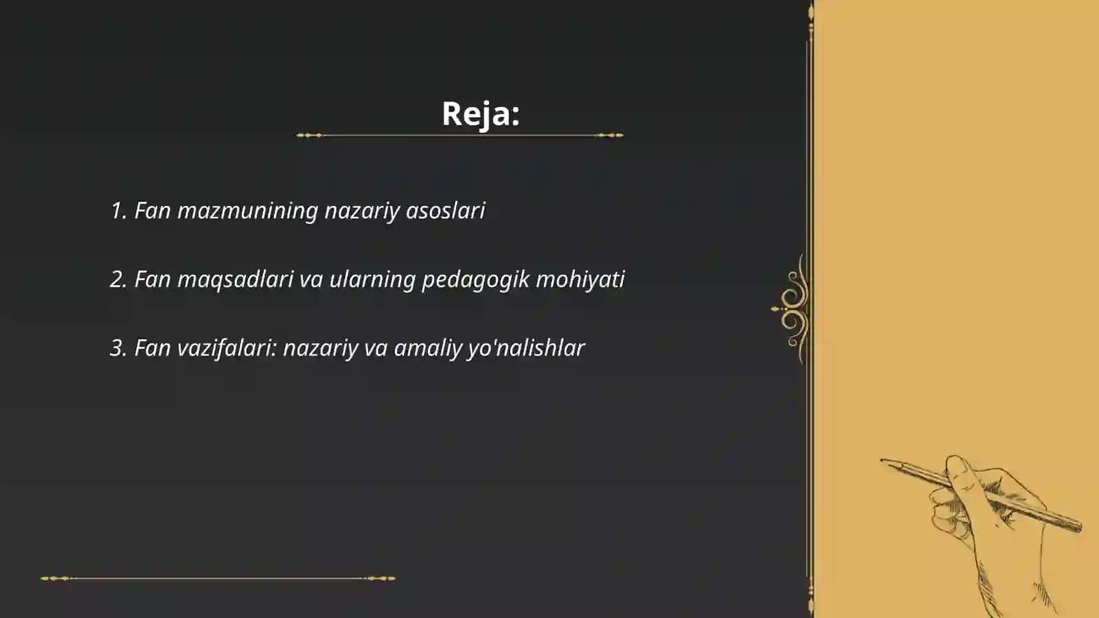 Texnologik ta'lim metodikasi fanining mazmuni maqsadi va vazifalari 2