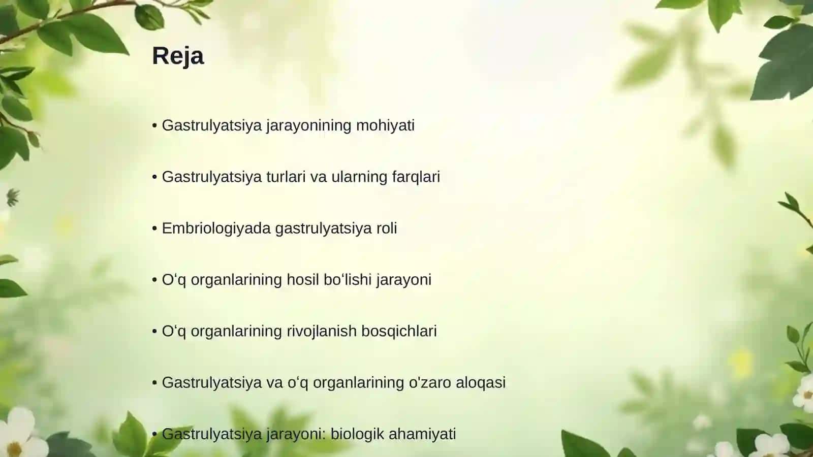 Gastrulyatsiya va oʻq organlarining hosil boʻlishi 2