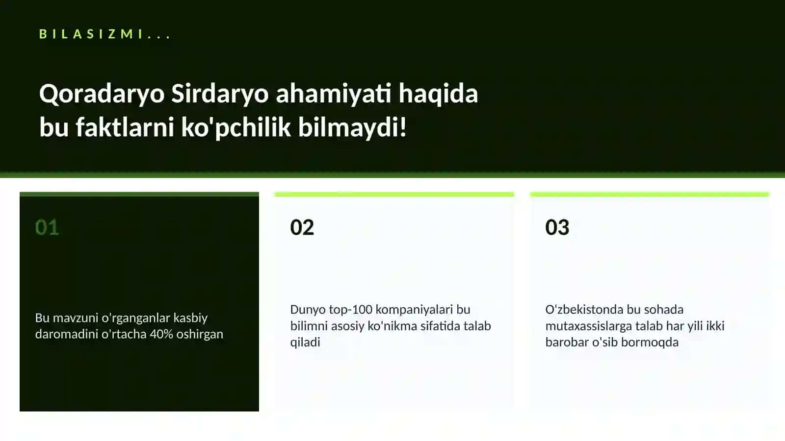 Qoradaryo Sirdaryo ahamiyati 2