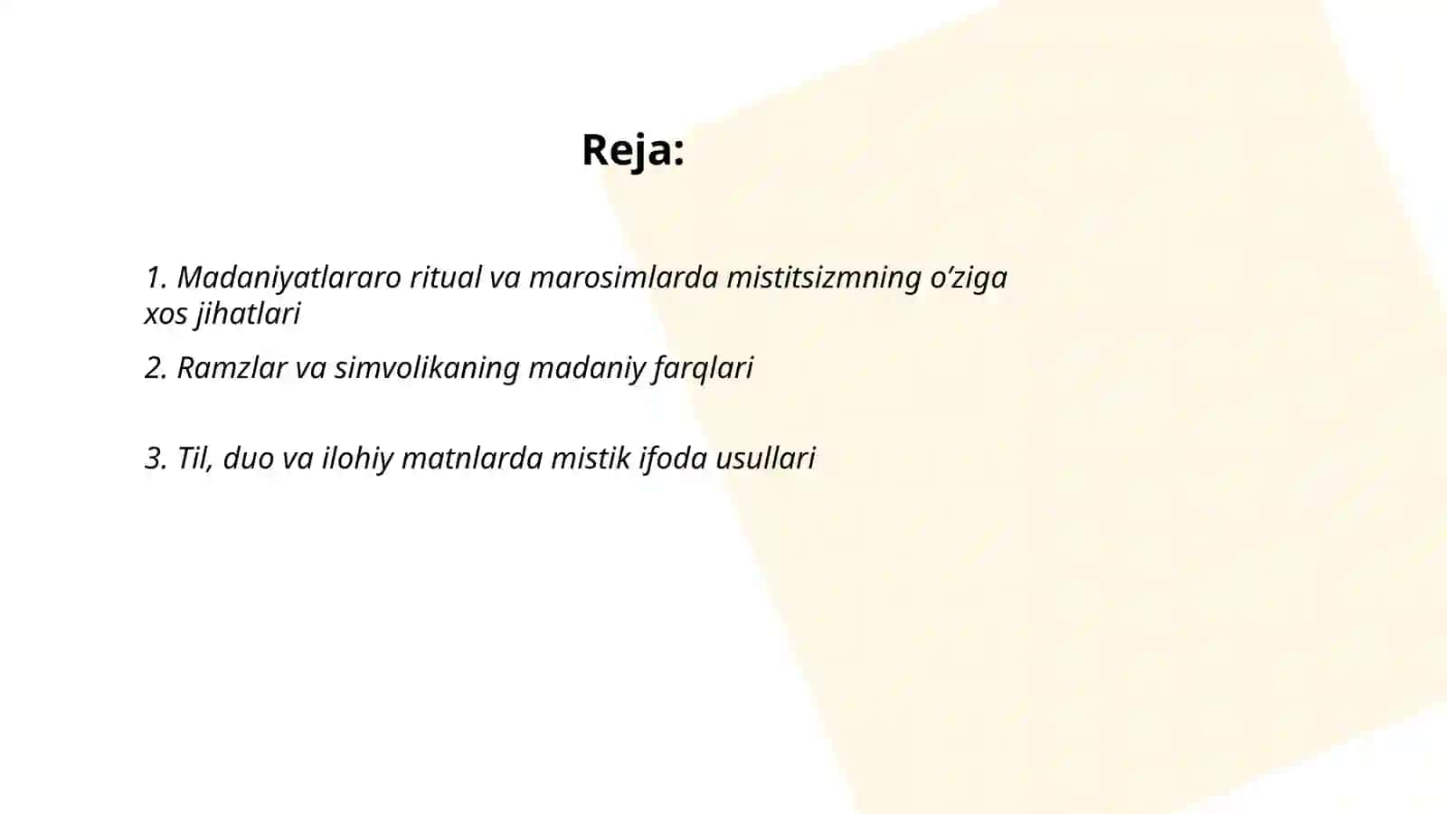 Turli madaniyatlarda mistitsizm namoyon bo’lishining o’ziga xos xususiyatlari 2