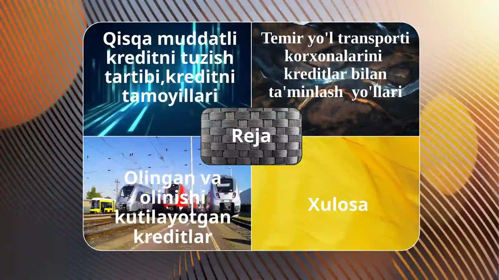 Temiryo`l transporti korxonalarini qisqa muddatli kreditlar bilan ta`minlash 2