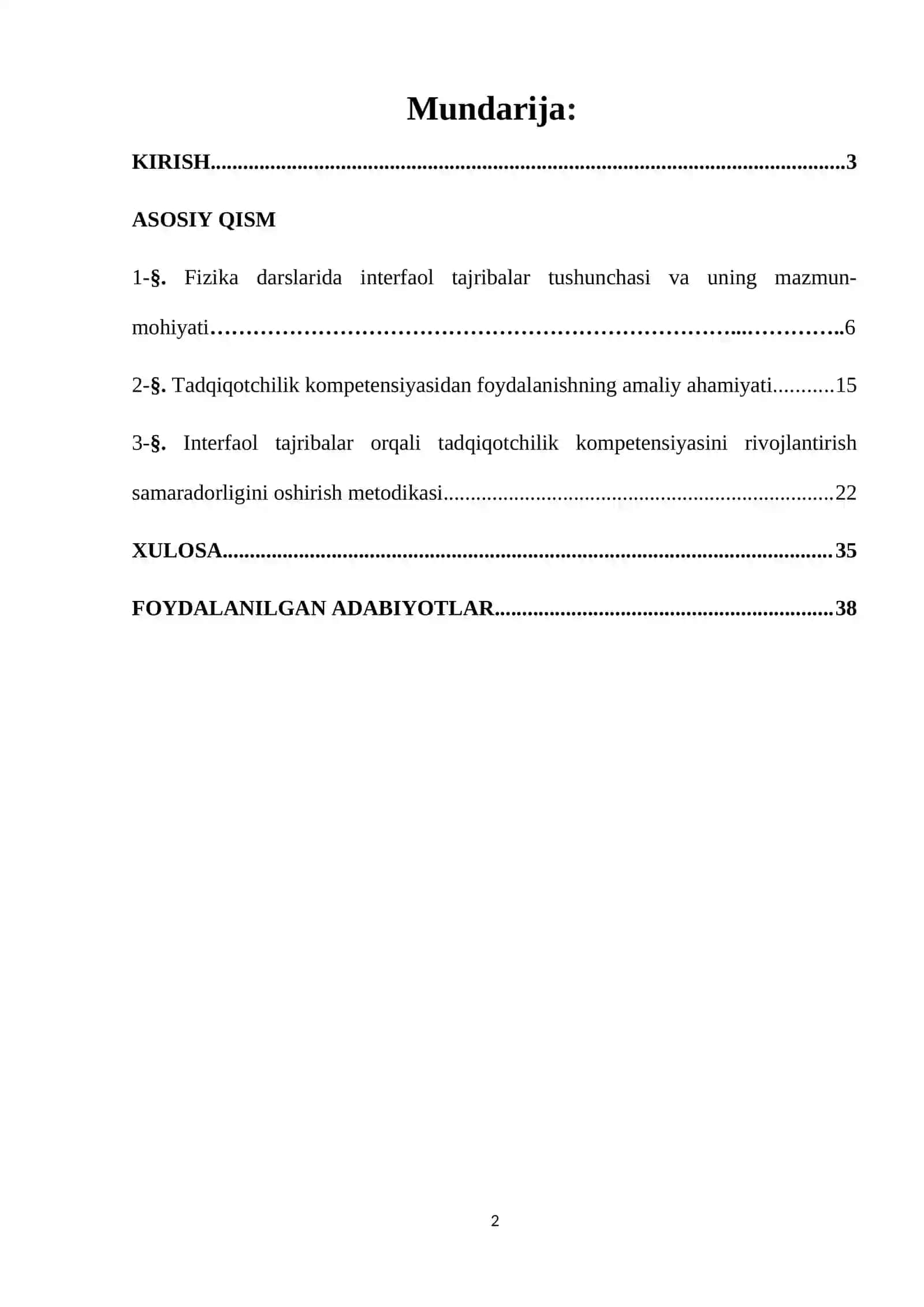 “Fizika darslarida interfaol tajribalar orqali o‘quvchilarning tadqiqotchilik kompetensiyasini rivojlantirish” 2