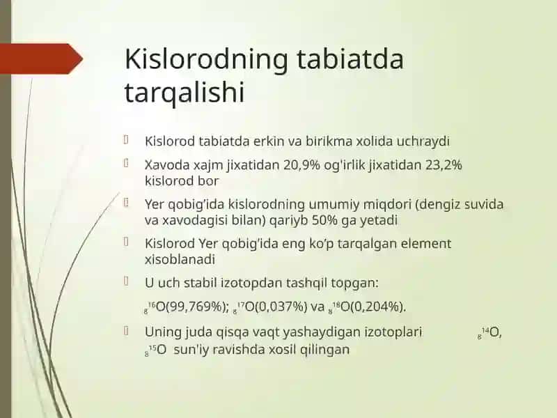 Kislorodvauningbirikmalari 2