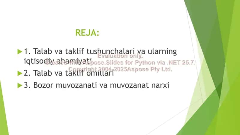 Talab va taklif nazariyasi. Bozor muvozanati 2