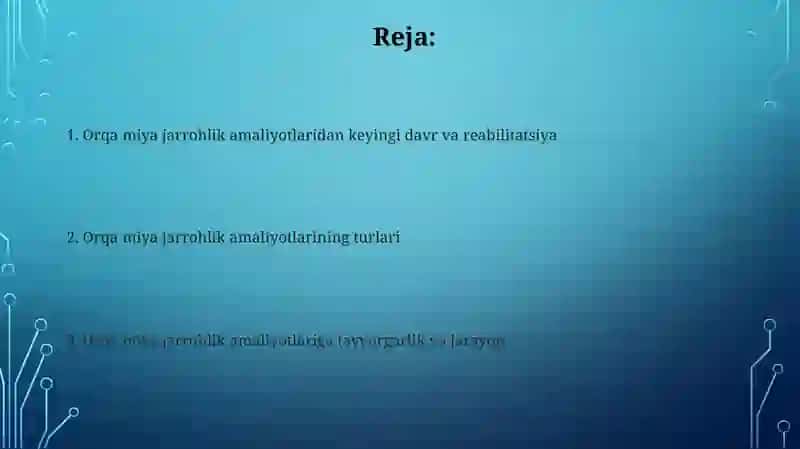 Orqa miya jarrohlik amaliyotlari 2