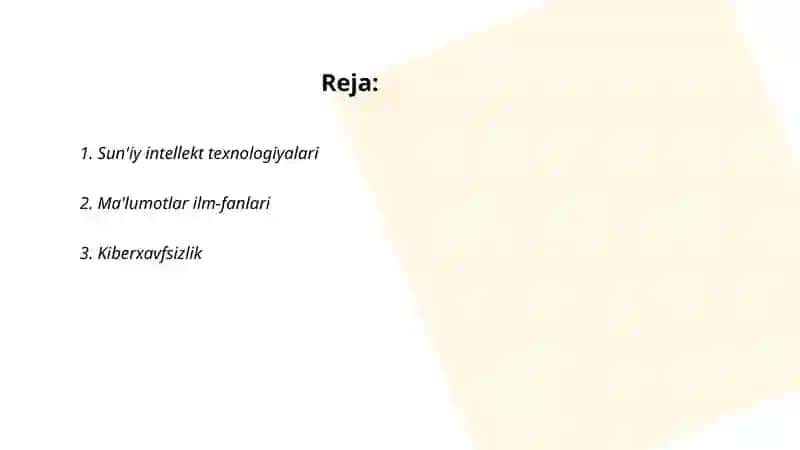 Sun'iy intellekt texnologiyalari 2