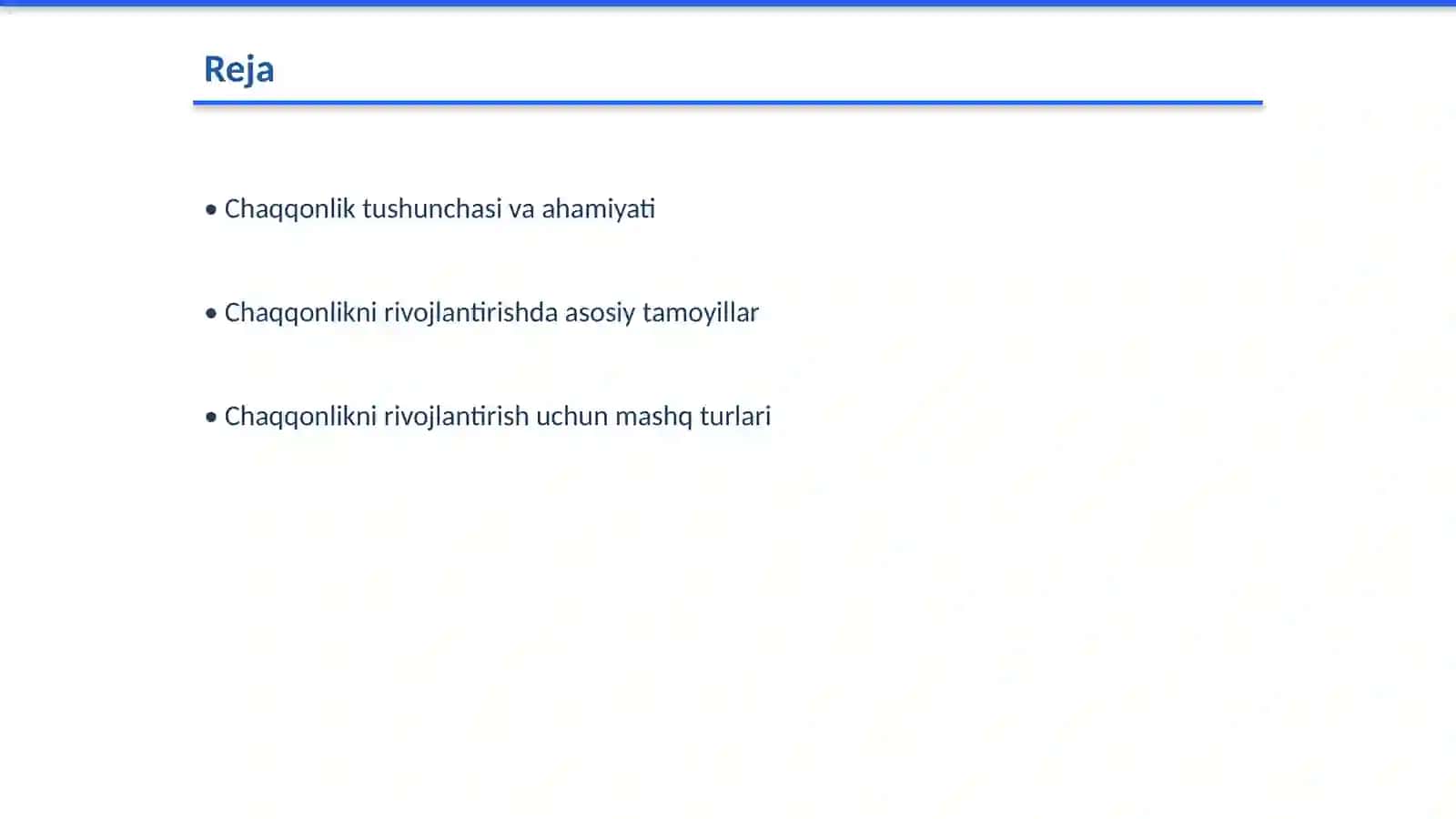 Chaqqonlikni rivojlantirish (mashqlari) 2