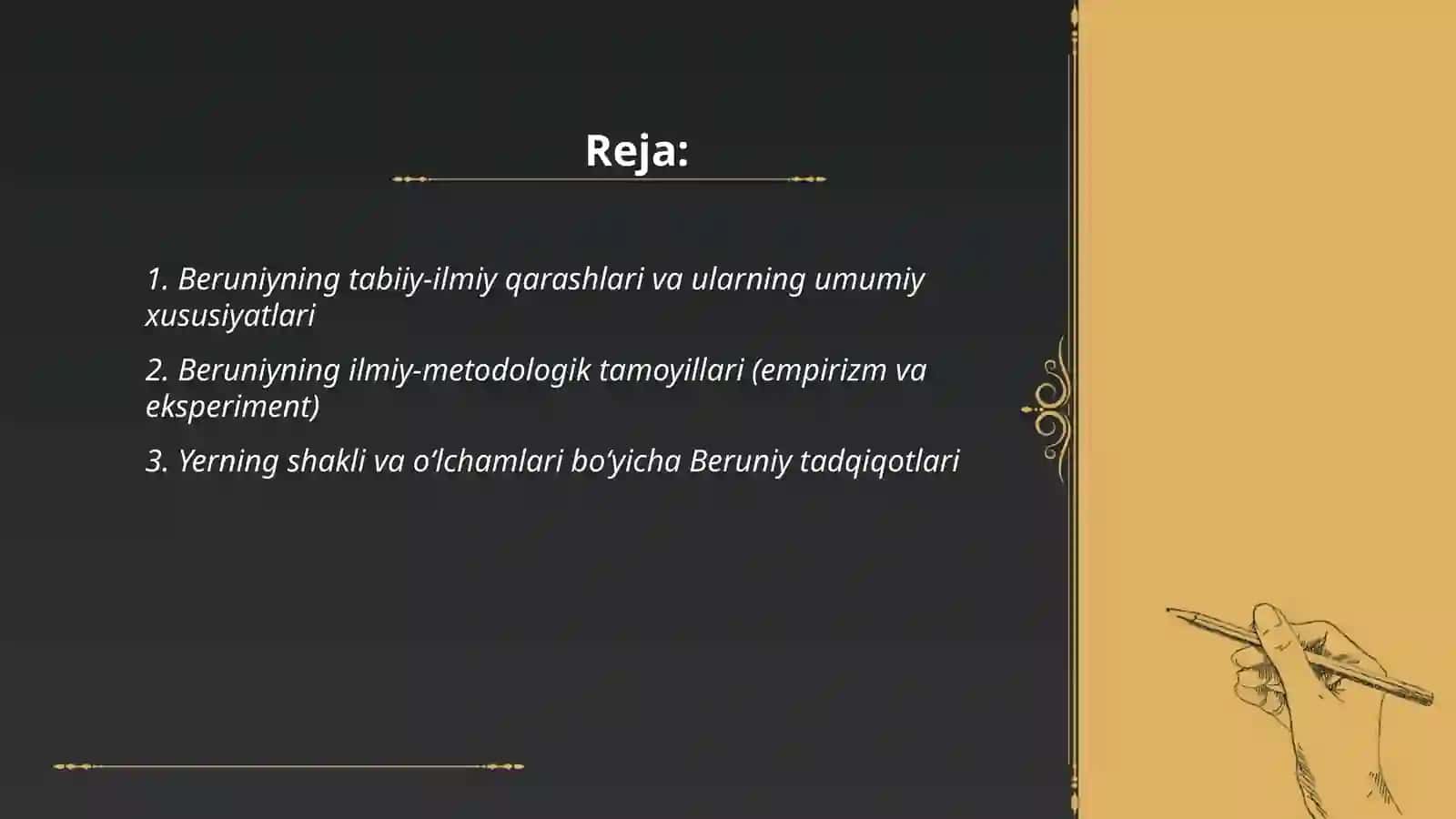 Beruniyning tabiiy - ilmiy gʻoyalari 2