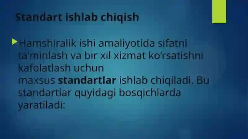 Standartishlabchiqish 2