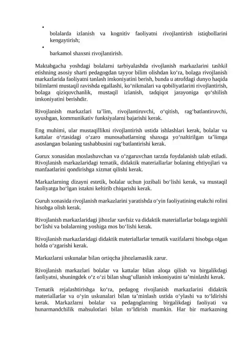 Maktabgacha yoshdagi bolalalarning markazlardagi faoliyati 2