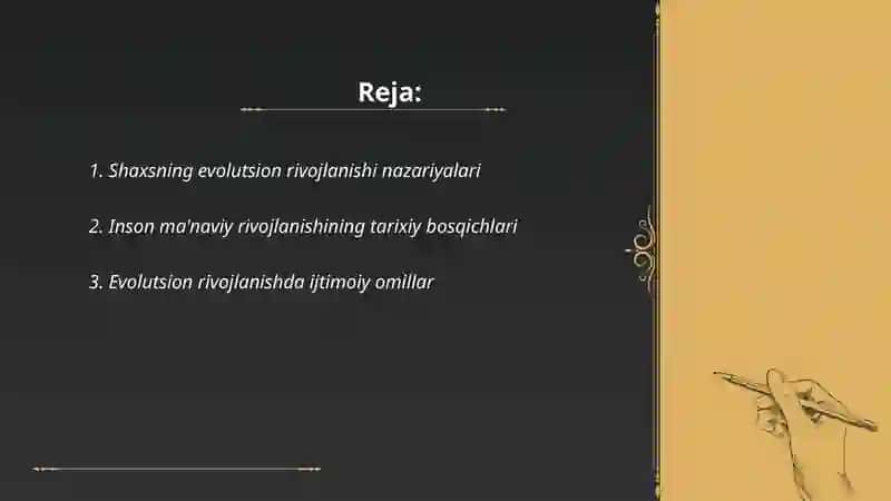 shaxsni evolutsion jihatdan rivojlanishi 2