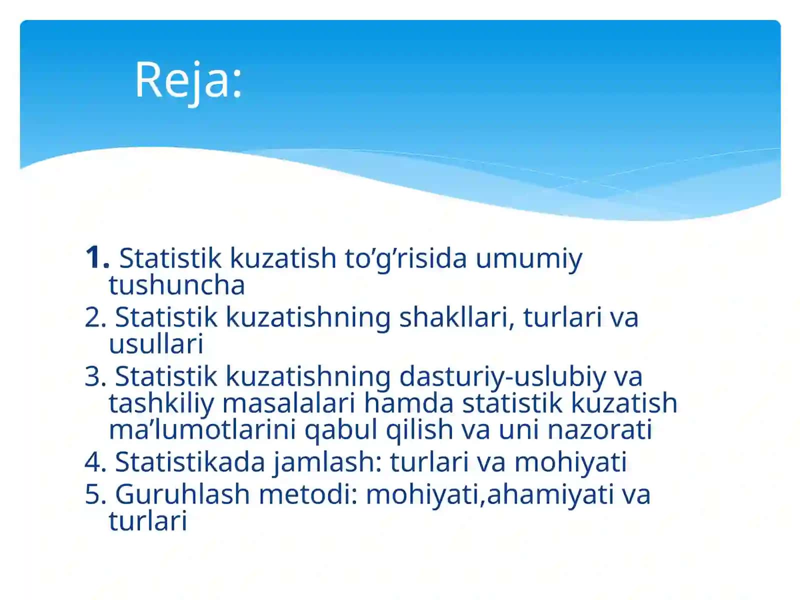 Statistik guruxlash haqida tushuncha va uning usullari 2
