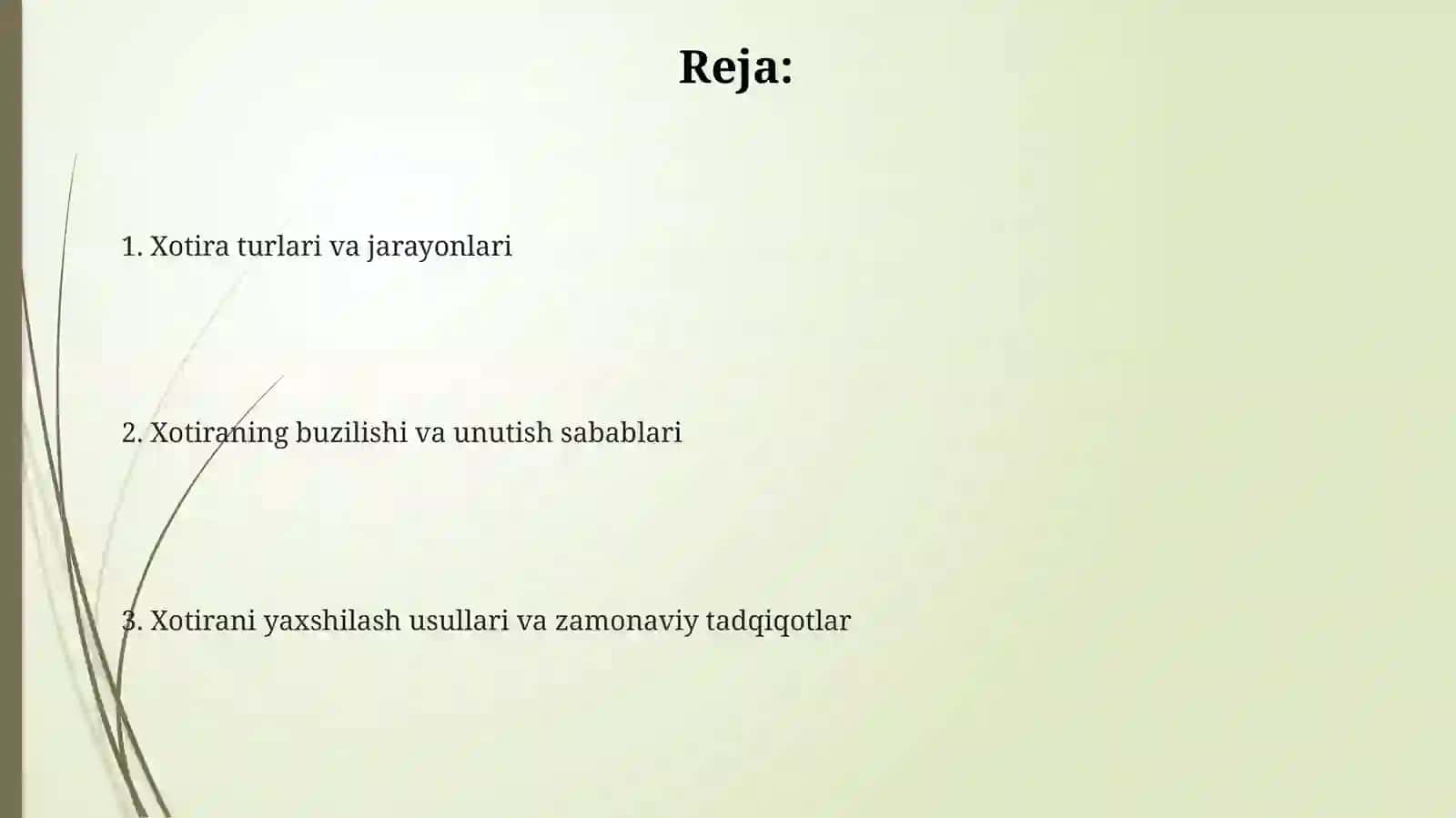 Kognitiv psixologiyada xotira tadqiqotlari 2
