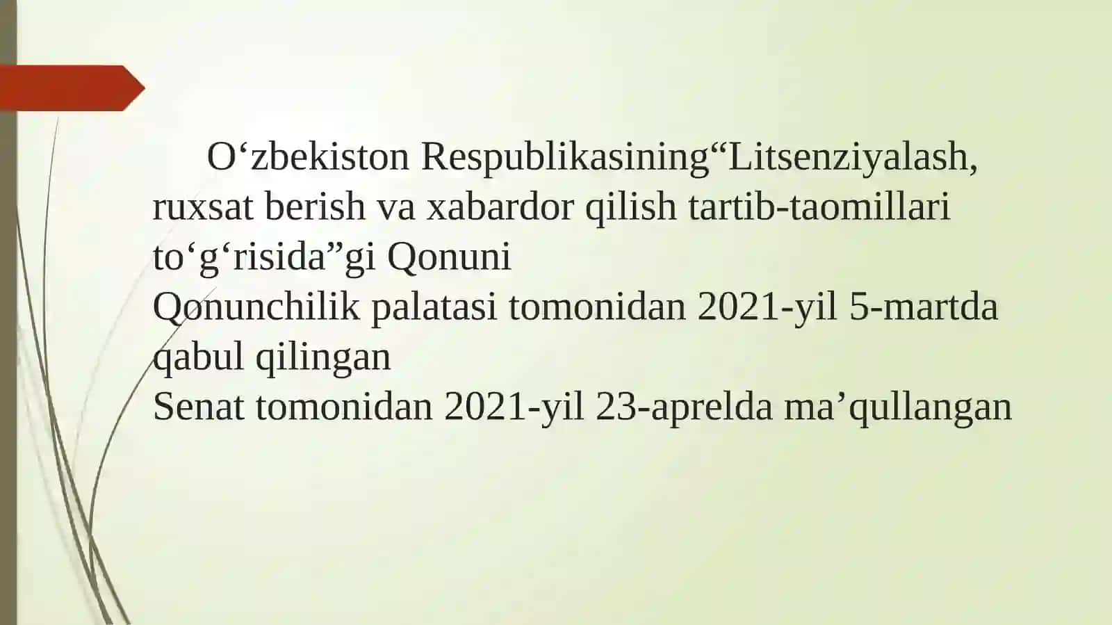 Litsenziyalashning va ruxsat berish tartib-taomillarining oʻziga xos xususiyatlari 2