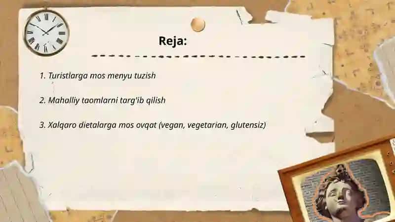 Turistlarni ovqatlantirish 2