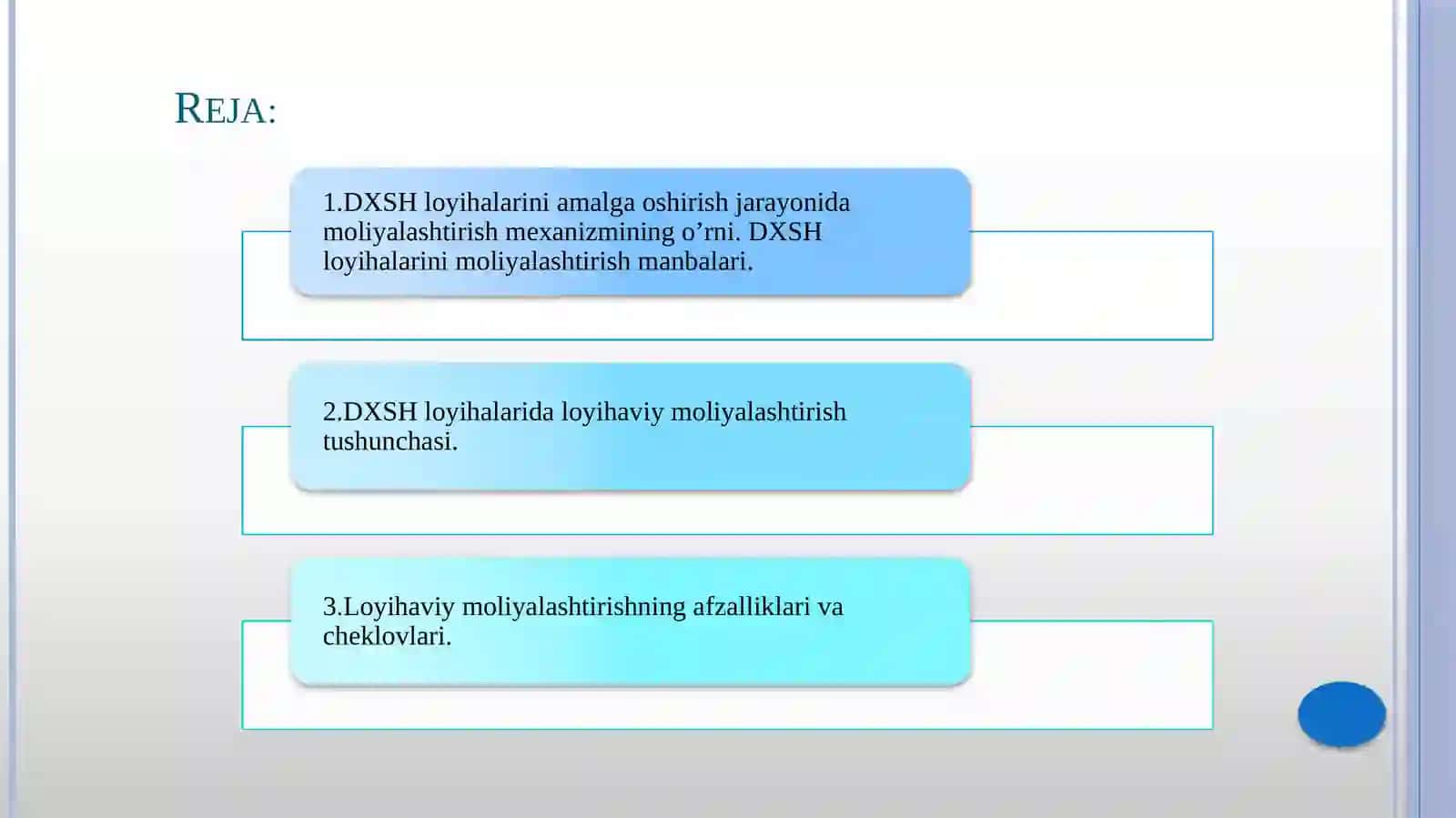 Davlat-Xususiy Sheriklik loyihalarini moliyalashtirish 2