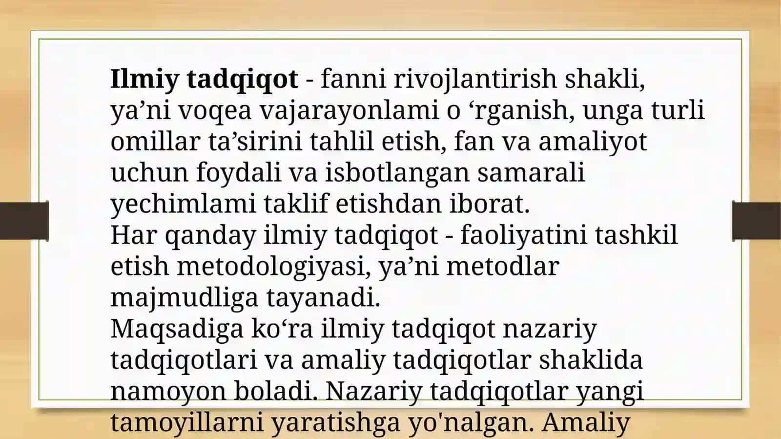 Ilmiy tadqiqot faoliyatining namoyon bo'lish shakllari 2