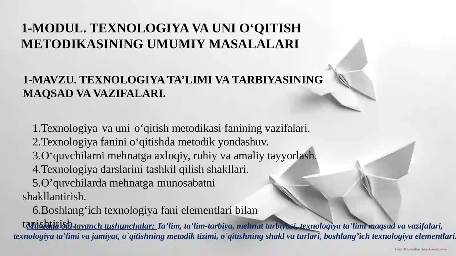 TEXNOLOGIYA TA’LIMI VA TARBIYASINING MAQSAD VA VAZIFALARI 2