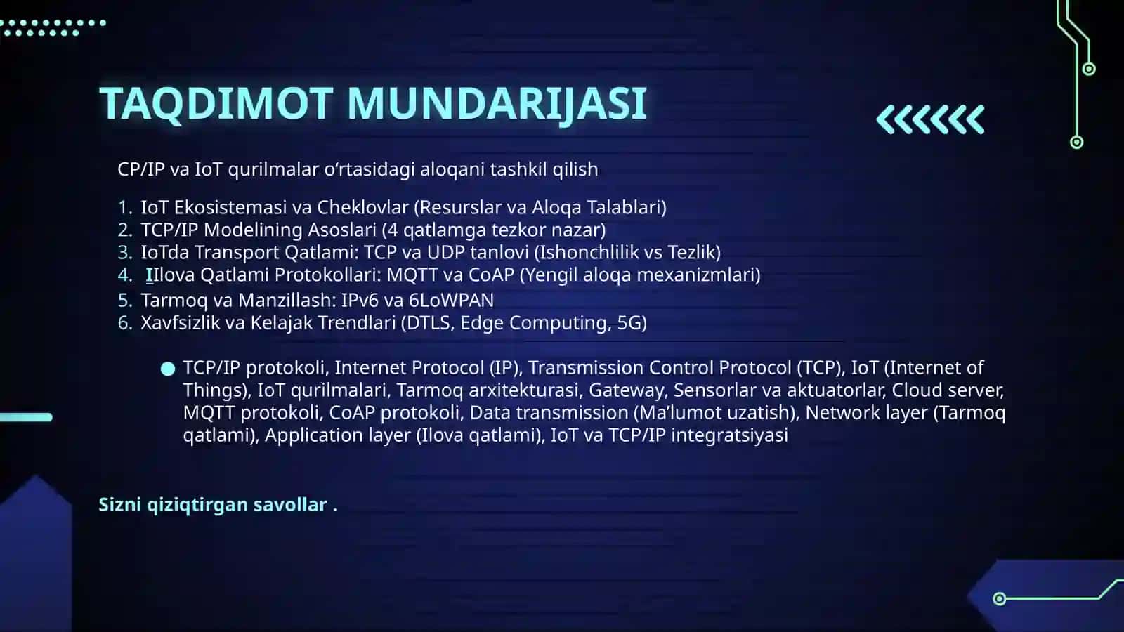 TCP/IP va IoT qurilmalar o‘rtasidagi aloqani tashkil qilish 2