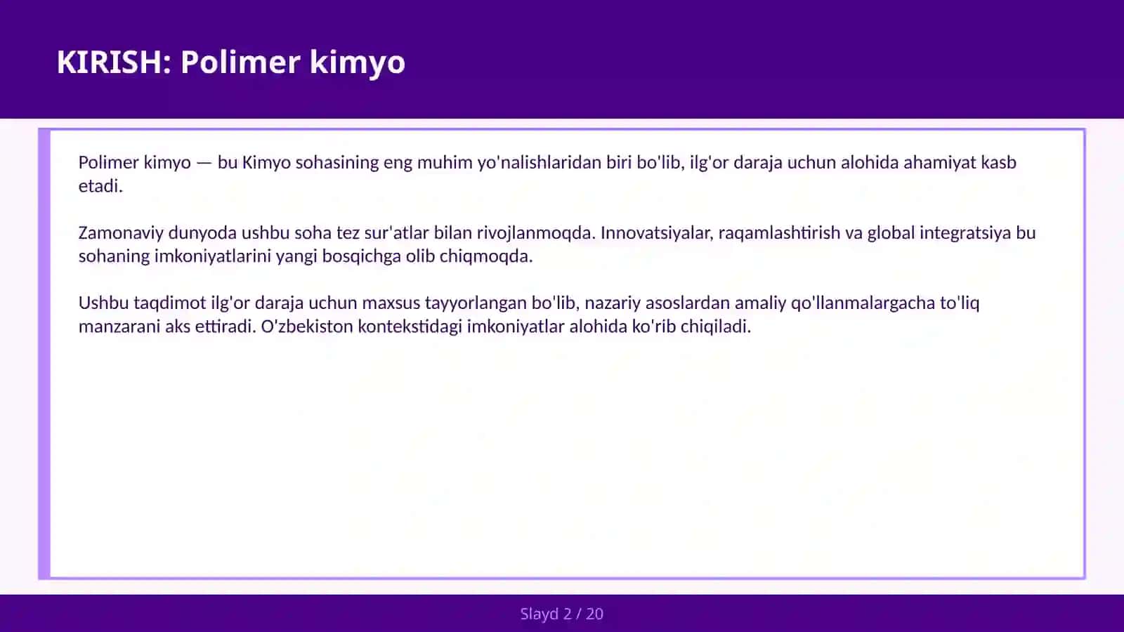Polimer kimyo 2