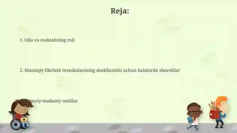 Bolalarda mantiqiy fikrlash tehnikasini shakllantirish shartlari 2