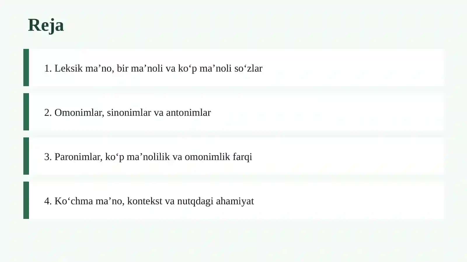 O‘ZBEK TILIDA SO‘ZLARNING SHAKL VA MA’NO MUNOSABATLARI 2