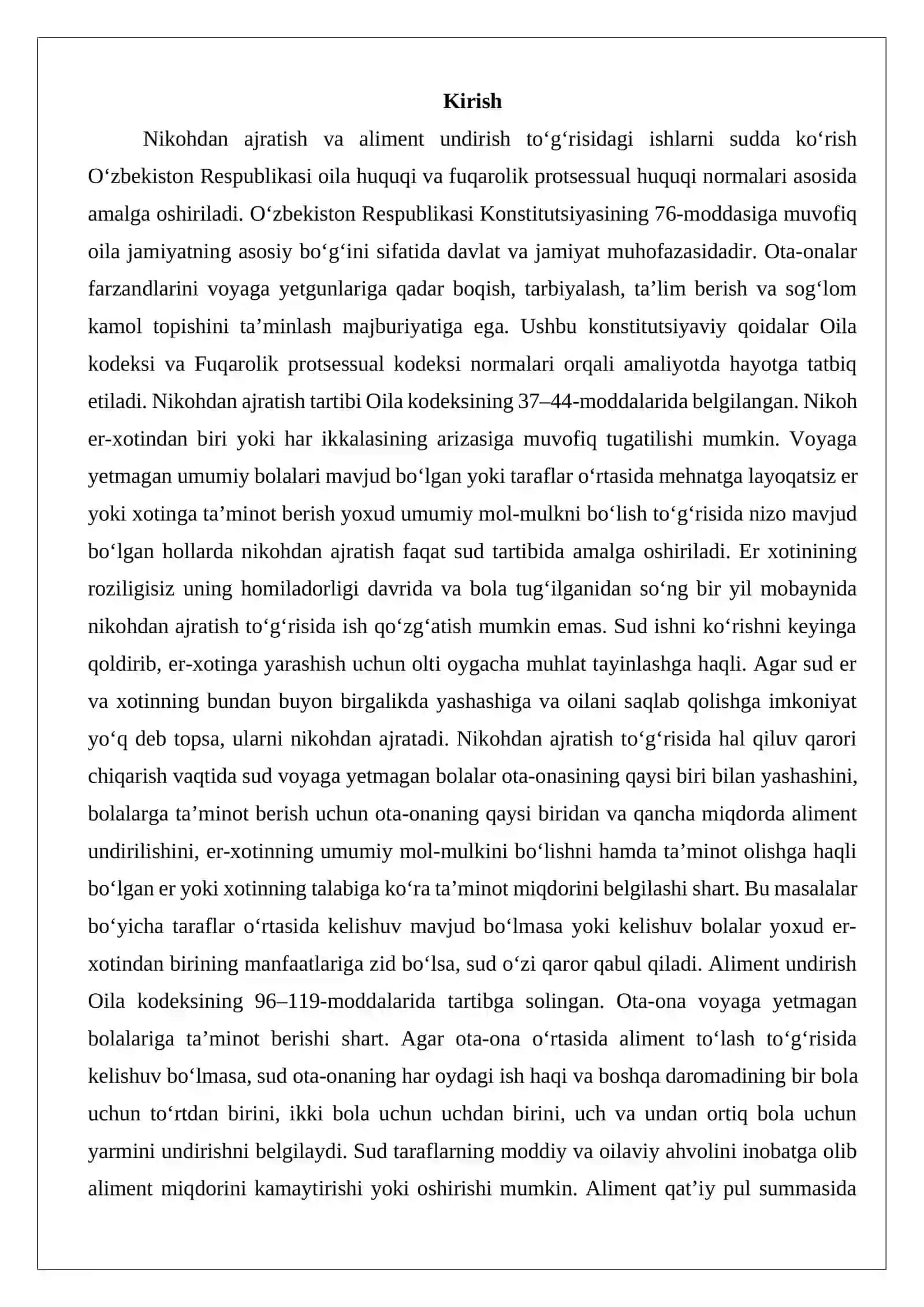 Nikohdan ajratish va aliment undirish 2