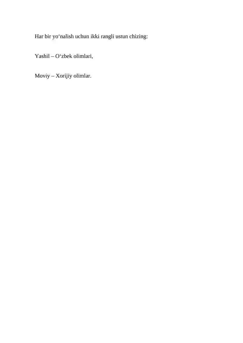 Taqqoslash jadvali 2
