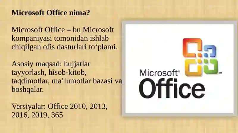 Microsoft Officedasturlari 2