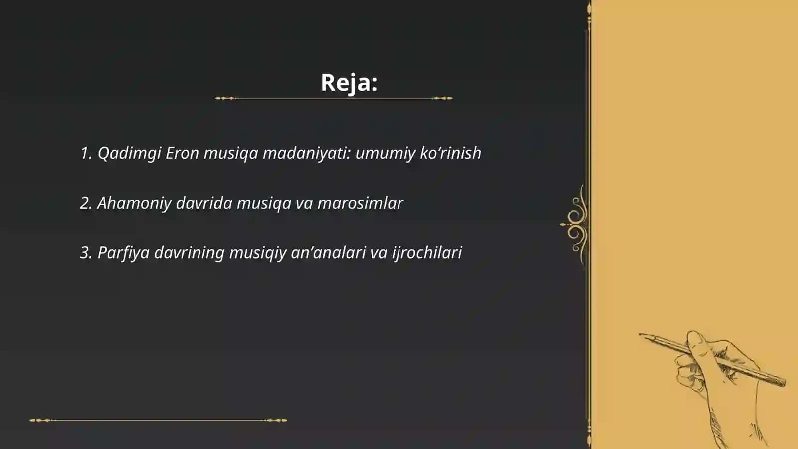 Qadimgi davr Eron musiqa madaniyati va cholgʻulari 2