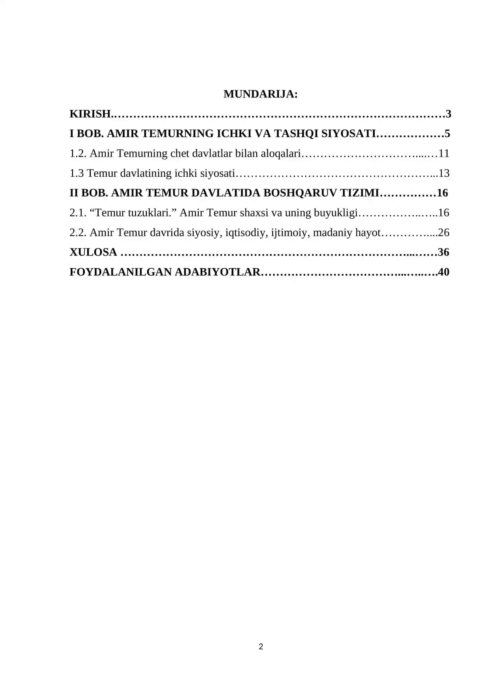 Amir Temur davrida ichki va tashqi siyosat 2