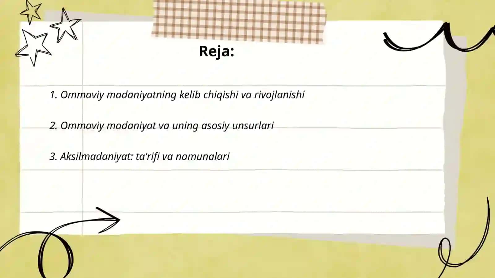Ommaviy madaniyatning shakllanish tarixi va uning turlari: akslmadaniyat, submadaniyat, populyar madaniyat, ekran madaniyati 2
