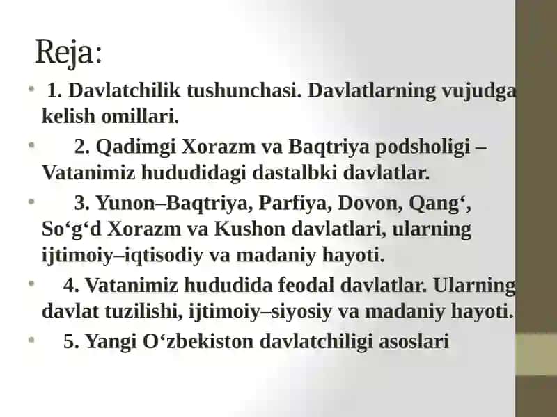 O‘zbekistonning davlatchilik tarixi 2