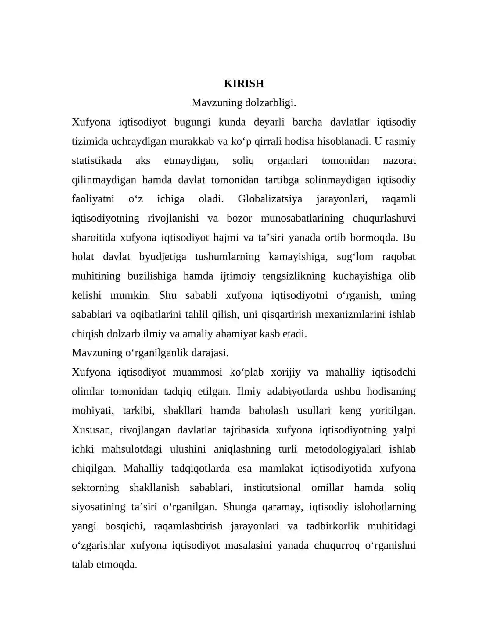 Xufyona Iqtisodiyotning Mohiyati va Nazariy Asoslari 2