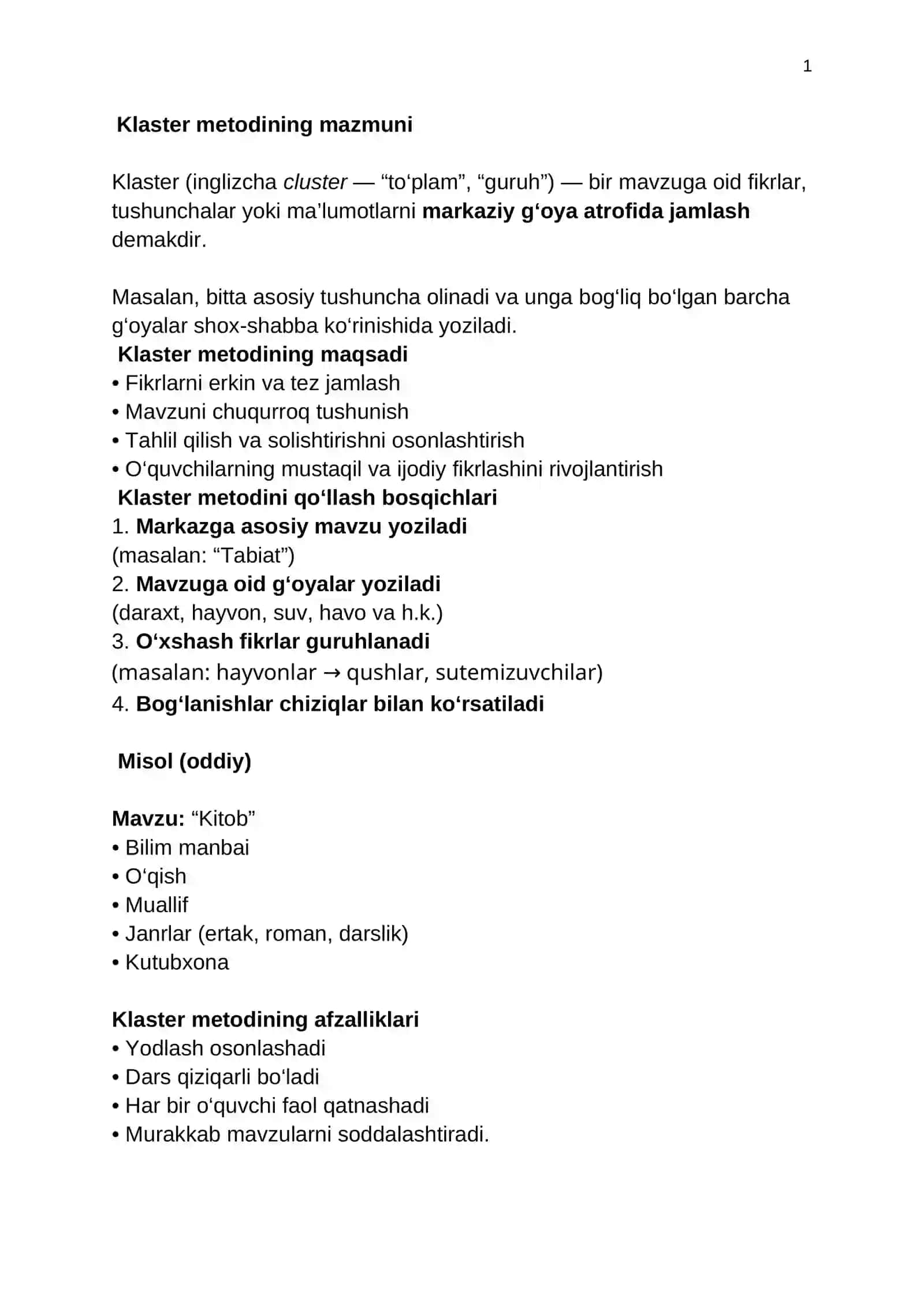 Klaster metodi 2