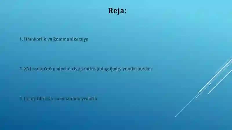 Kommunikatsiya va taqdimot qilish ko'nikmalari 2