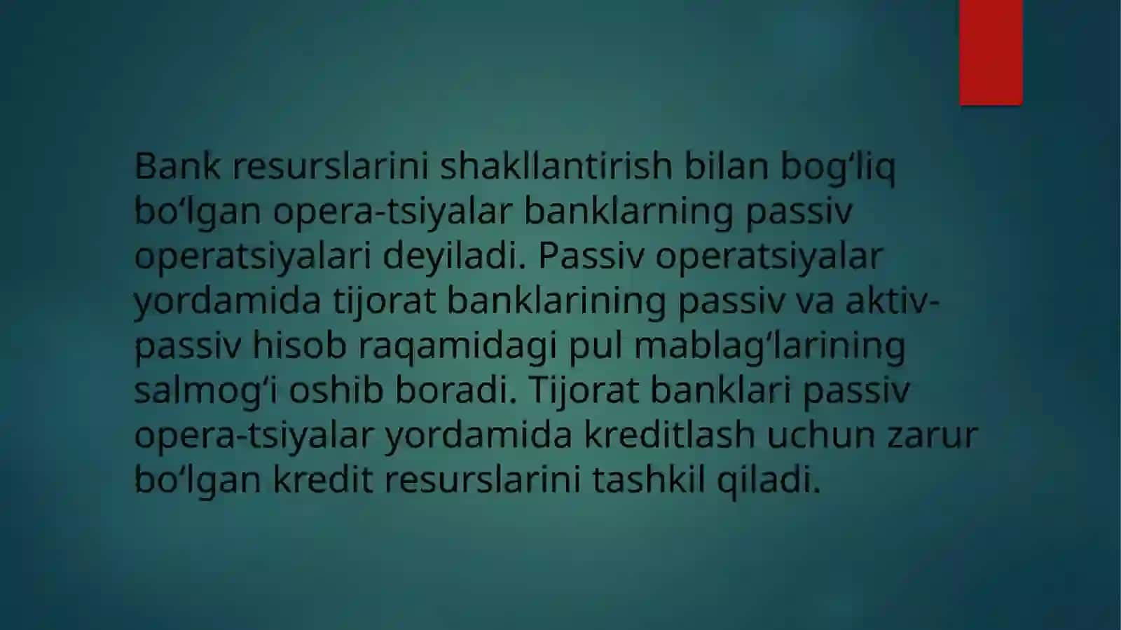 Tijorat banklarining passiv opertasiyalari 2