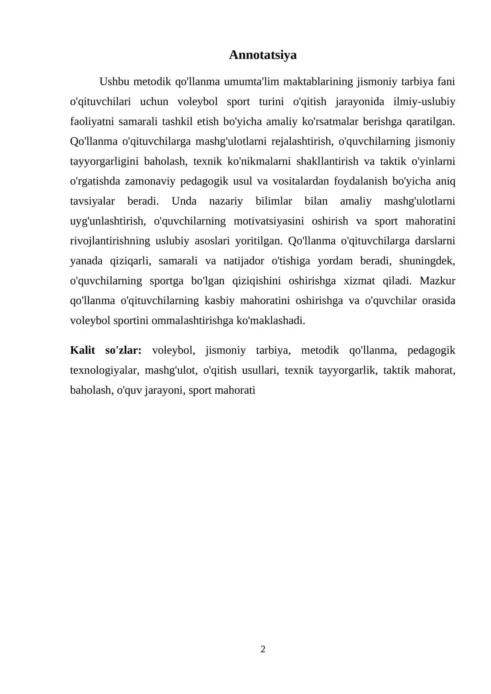 Tanlangan sport turida ilmiy uslubiy faoliyat (voleybol sport turi) 2