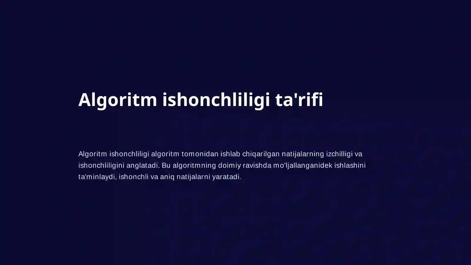Algoritmning ishonchliligini hisoblash 2