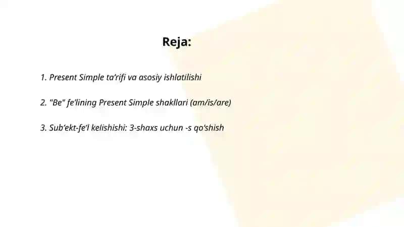 Present Simple 2