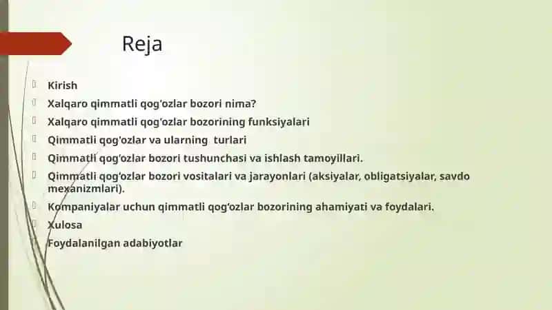 Xalqaro qimmatli qog'ozlar bozorining ishlash tamoyillari va kompaniyalar uchun uning ahamiyatini oʻrganish 2