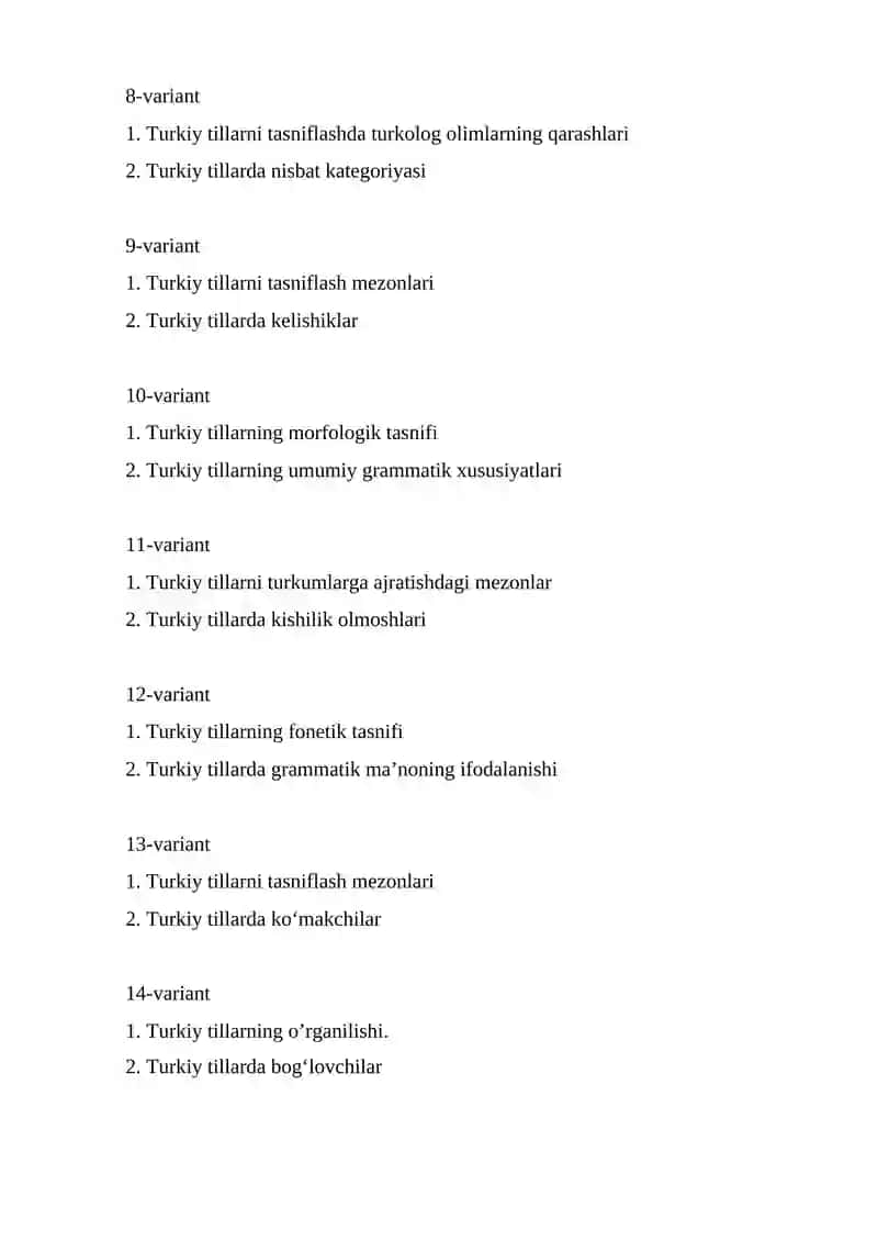 Turkiy tillarning qiyosiy grammatikasi 2