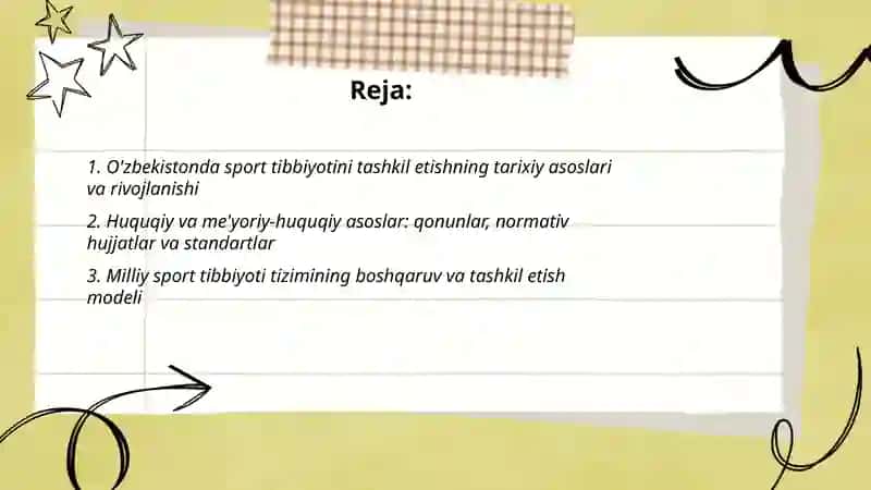 O'zbekistonda sport tibbiyotini tashkil etish asoslari 2