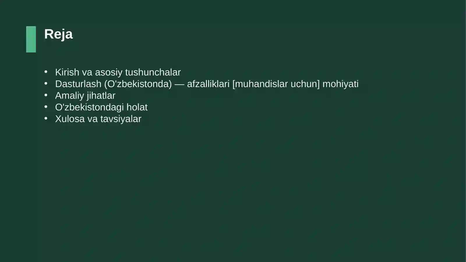 Dasturlash (O'zbekistonda) — afzalliklari [muhandislar uchun] 2