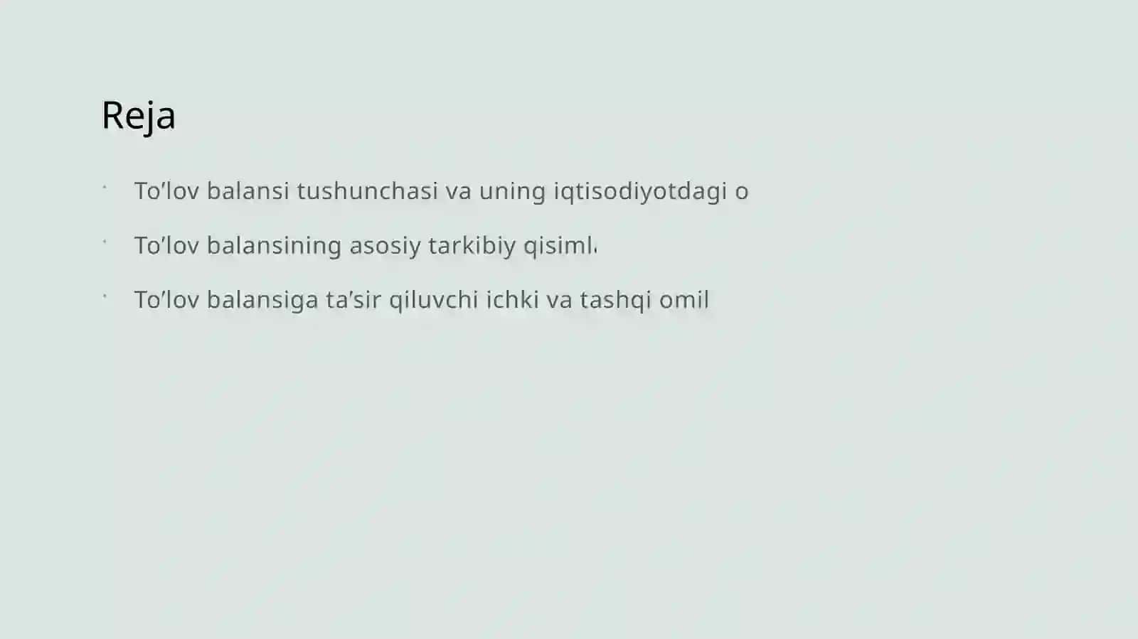 To’lov balansi tarkibi va unga ta’sir qiluvchi omillar 2
